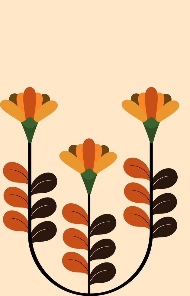 Geometric abstract floral ornate vector
