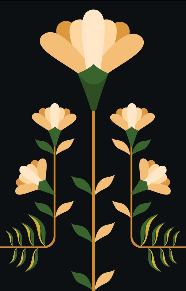 Ornate art Nouveau floral vector