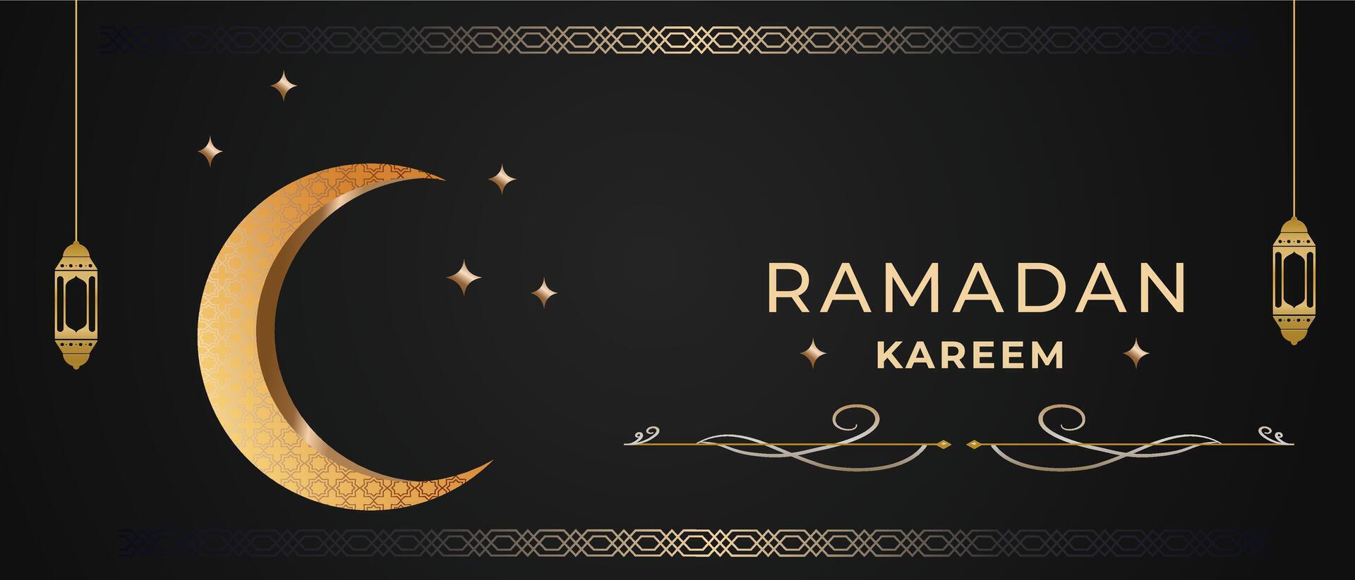 The spirit of Ramadan glistening in gold vector
