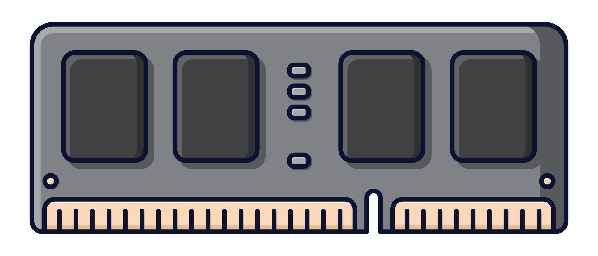 RAM memory computer. Computer RAM icon. Random access memory. Flat cartoon style. illustration. vector