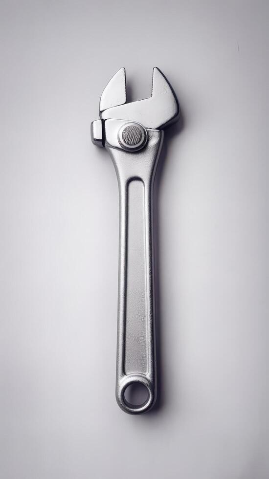 Adjustable wrench 3d render isolated on white background without a shadow photo