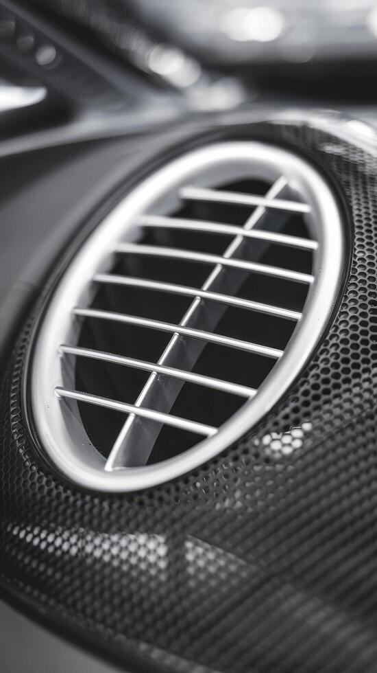 Close up car ventilation system with black copyspace photo