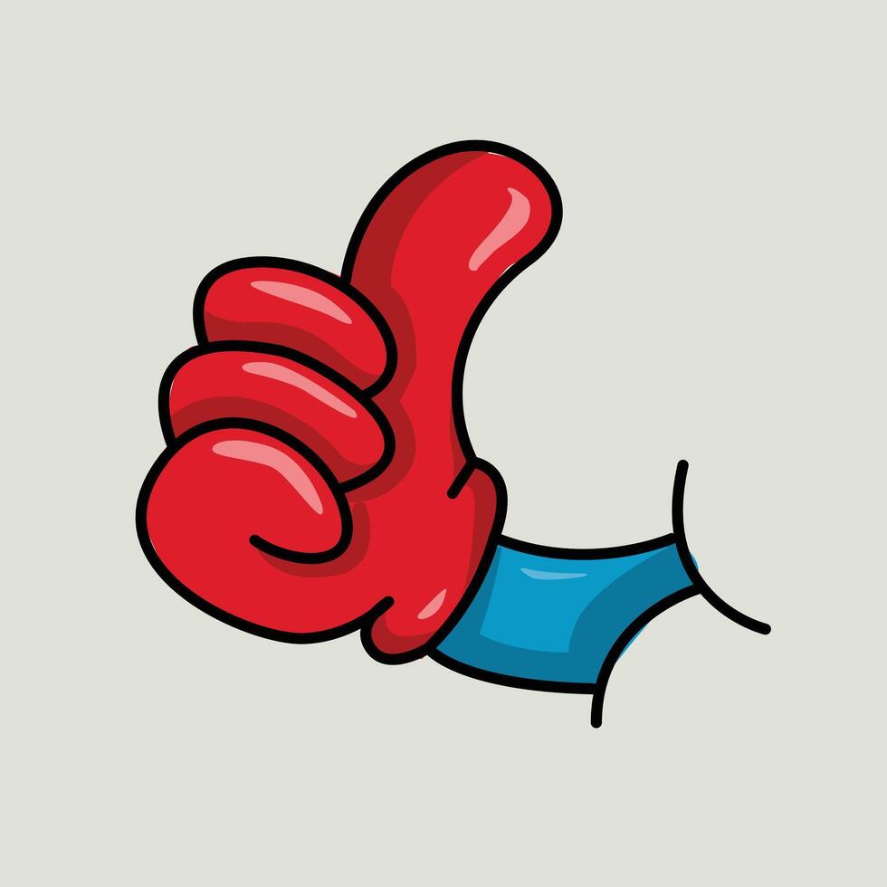 Cartoon Red Hand Giving a Thumbs Up vector