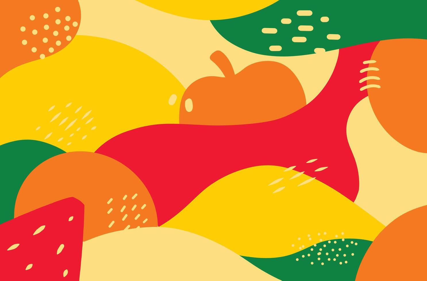 Abstract Fruit Pattern in Bright Colors vector