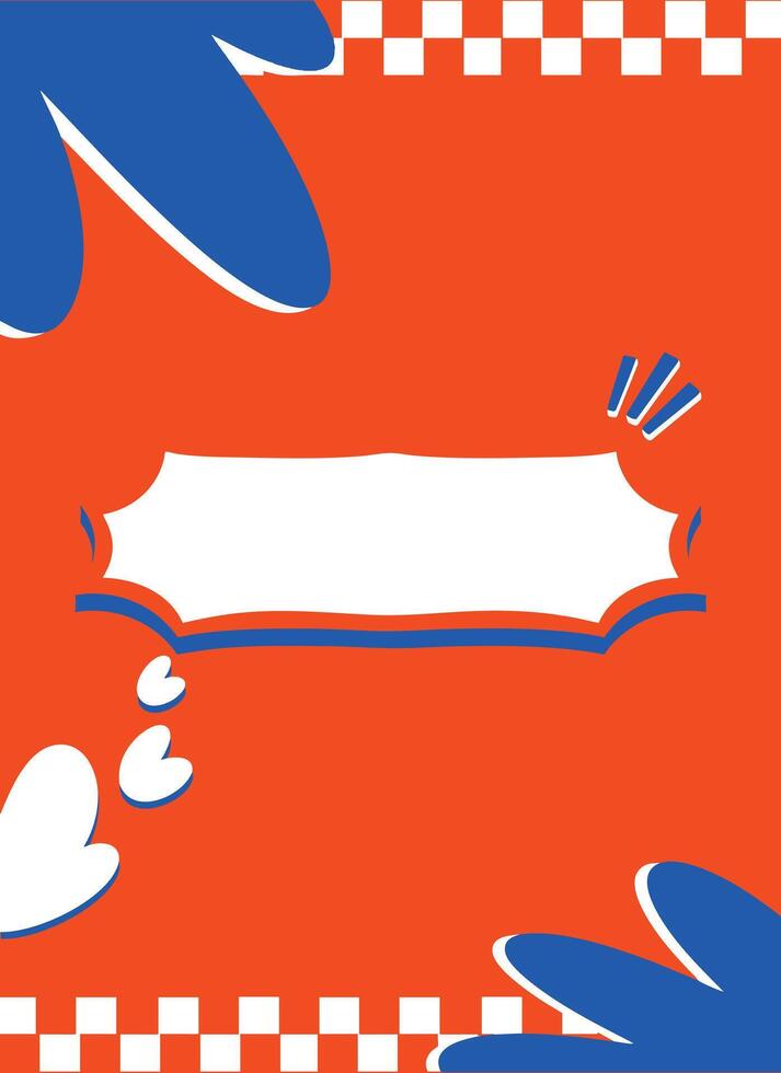 Cute Orange and Blue Doodle Background vector