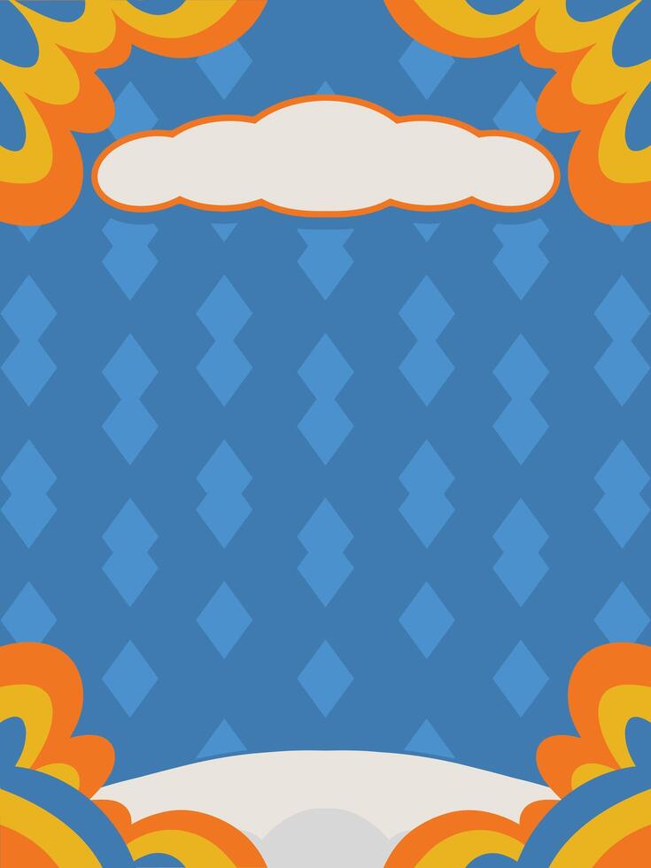 Retro Abstract Blue Cloud Background vector