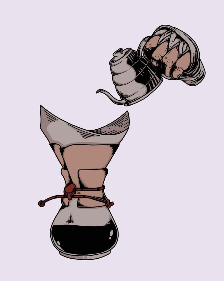 v60 coffee brew vector