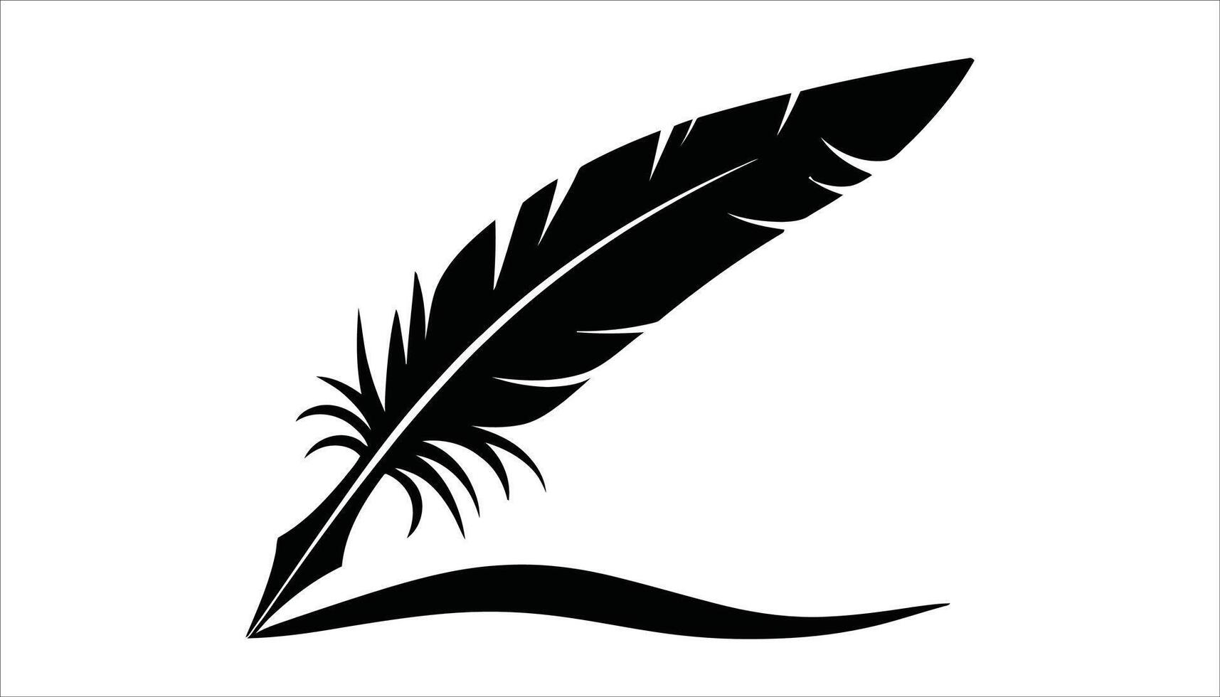 Quill Pen Icon. Feather Writing Symbol Illustration vector