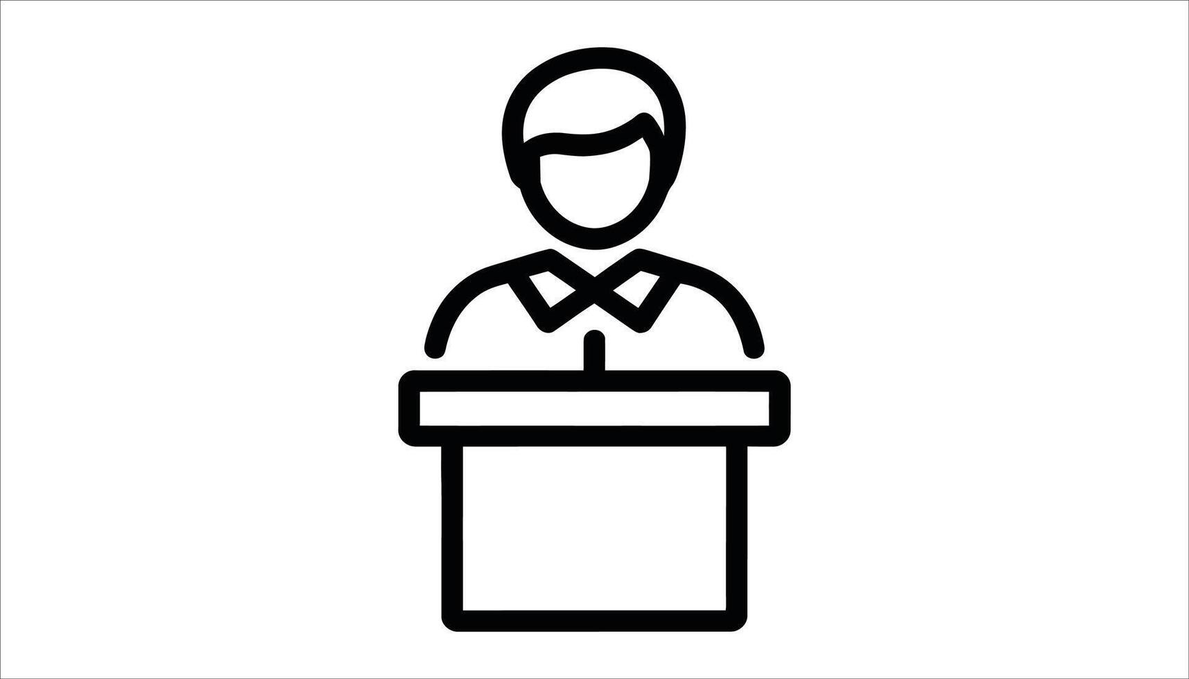 Public Speaker Icon. Podium Presentation. Conference Speech Silhouette. vector