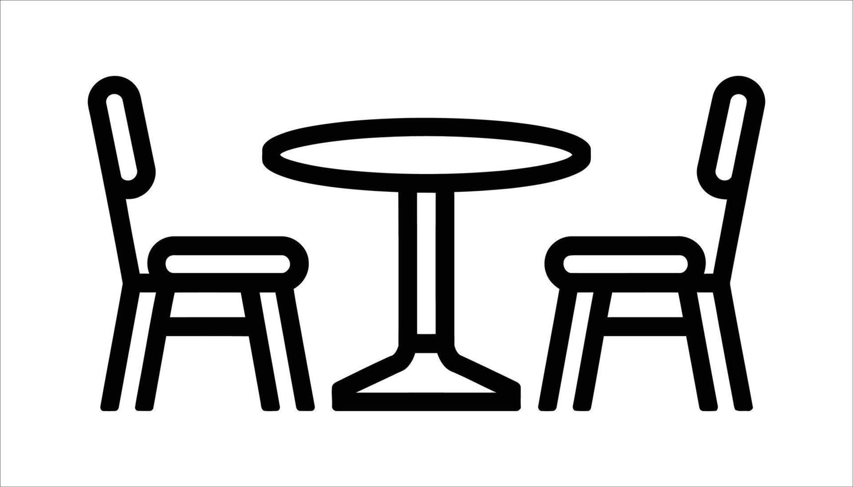 Dining Table and Chairs. Restaurant Furniture Icon. Minimalist Seating Silhouette vector