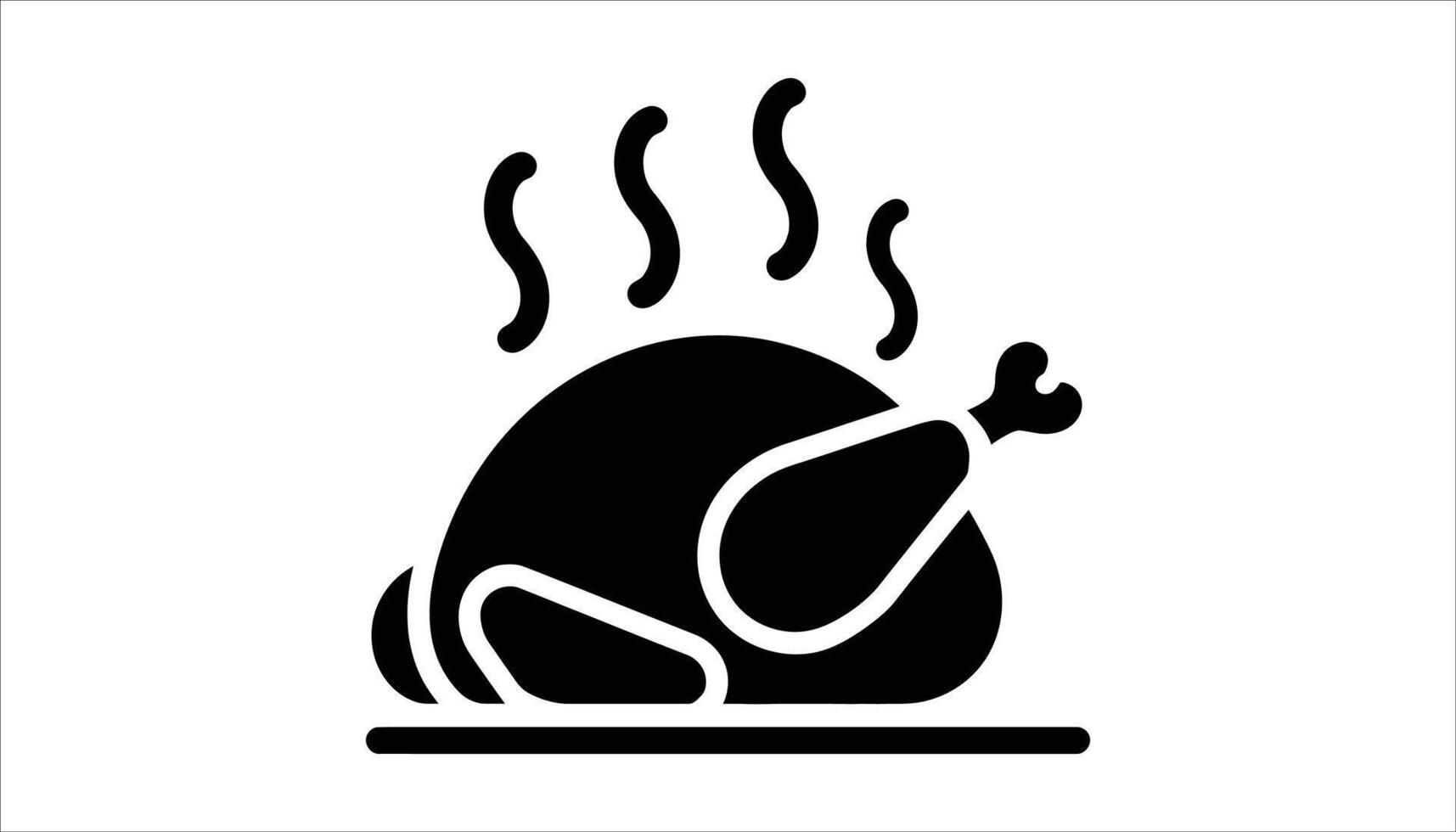 Roast Chicken with Steaming Hot Food Icon. vector