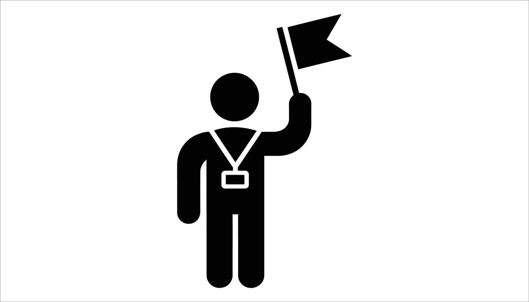 Winner Celebration Icon with Flag and Medal vector