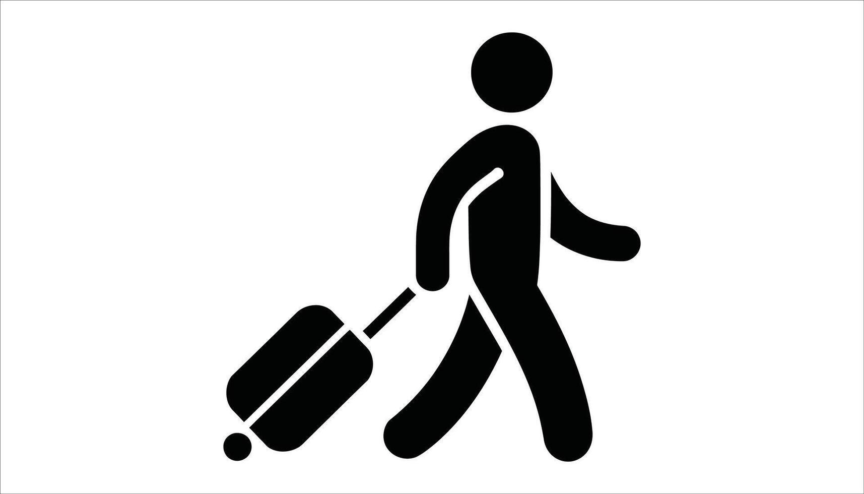 Person Walking with Luggage Icon. vector