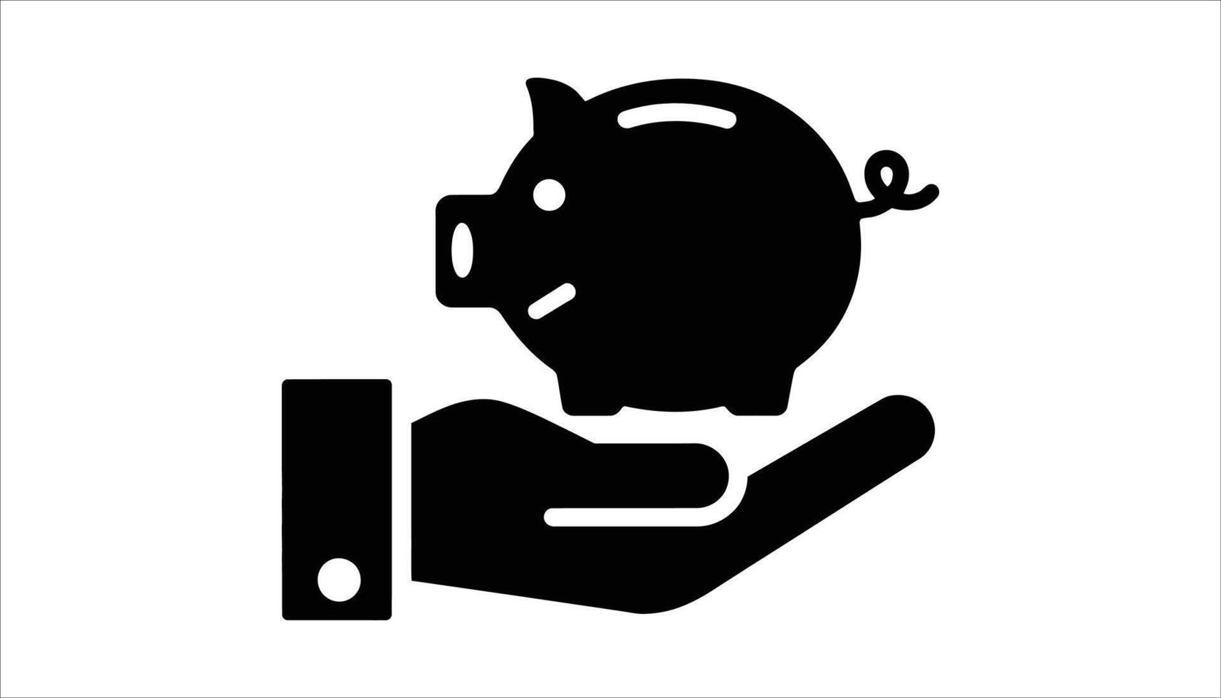 Hand Holding Piggy Bank Icon. vector