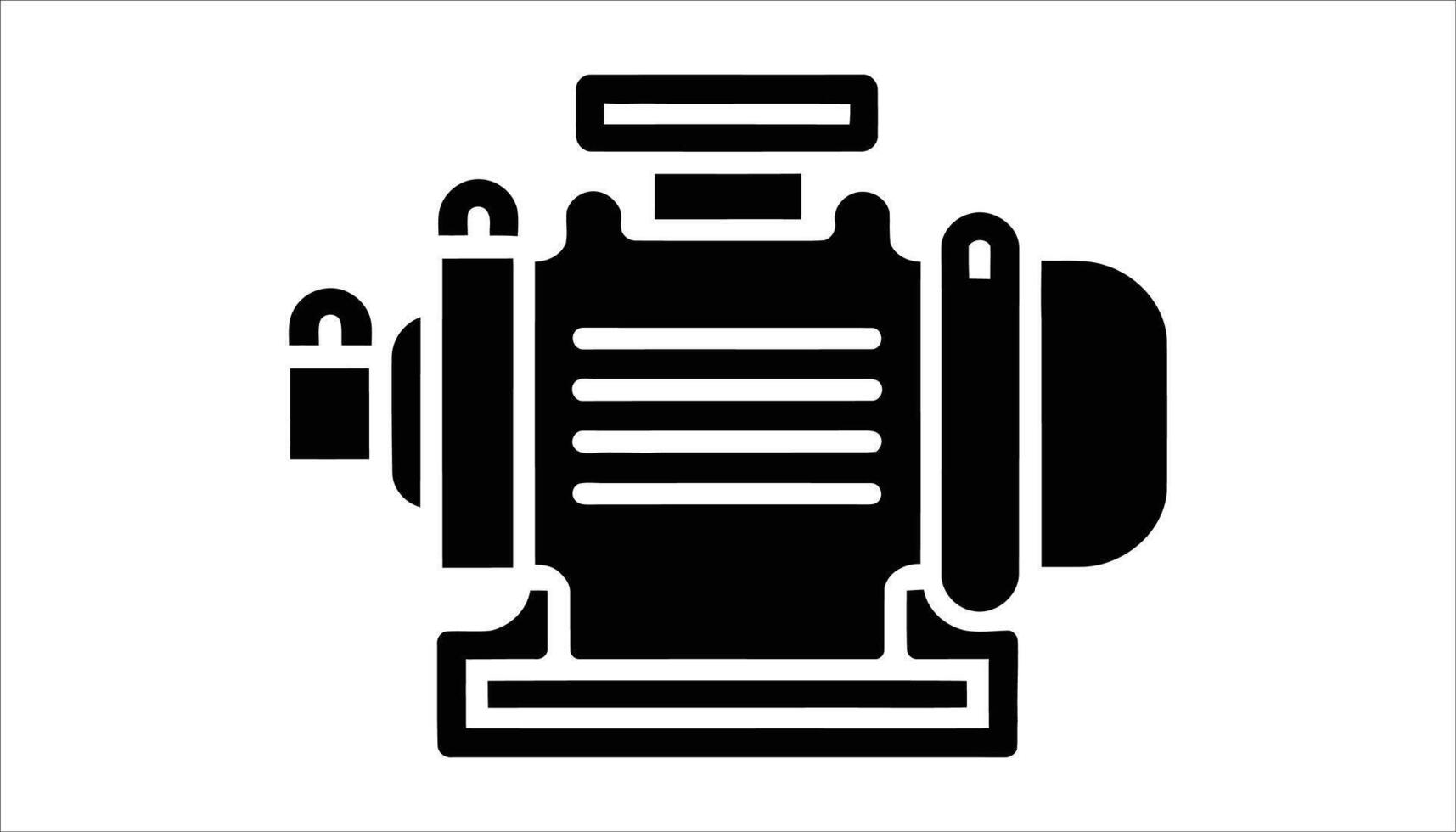 Electric Motor. Industrial Machine Icon. Mechanical Engine Silhouette vector