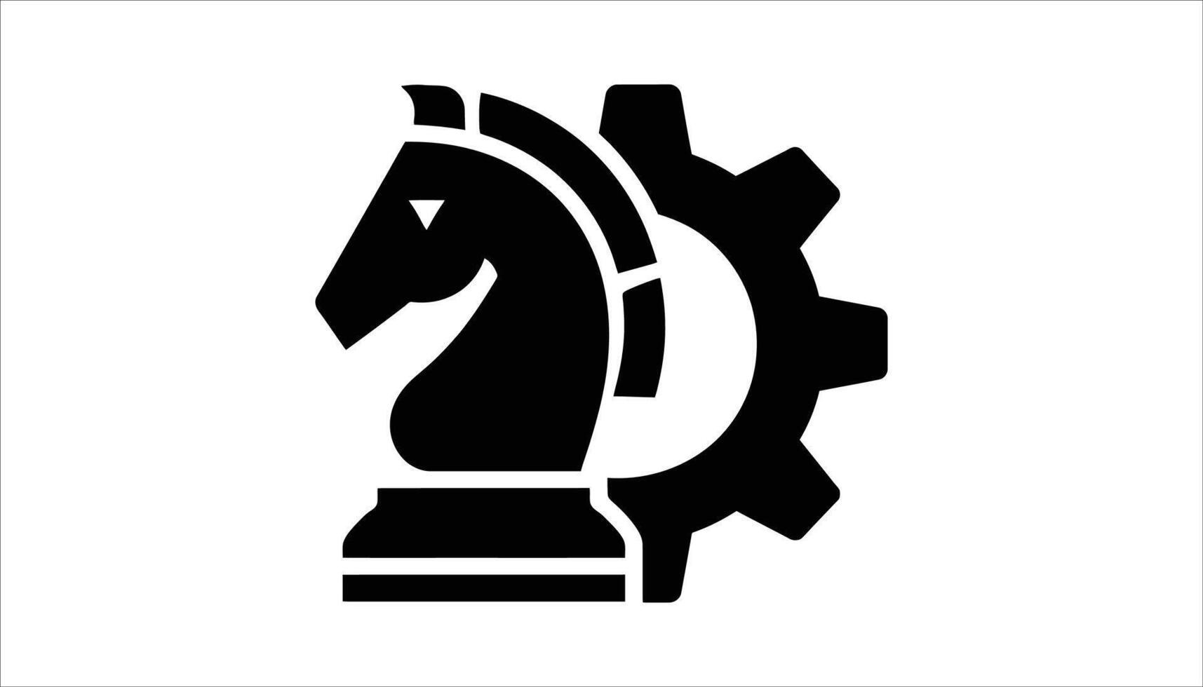 Chess Knight and Gear Icon. vector