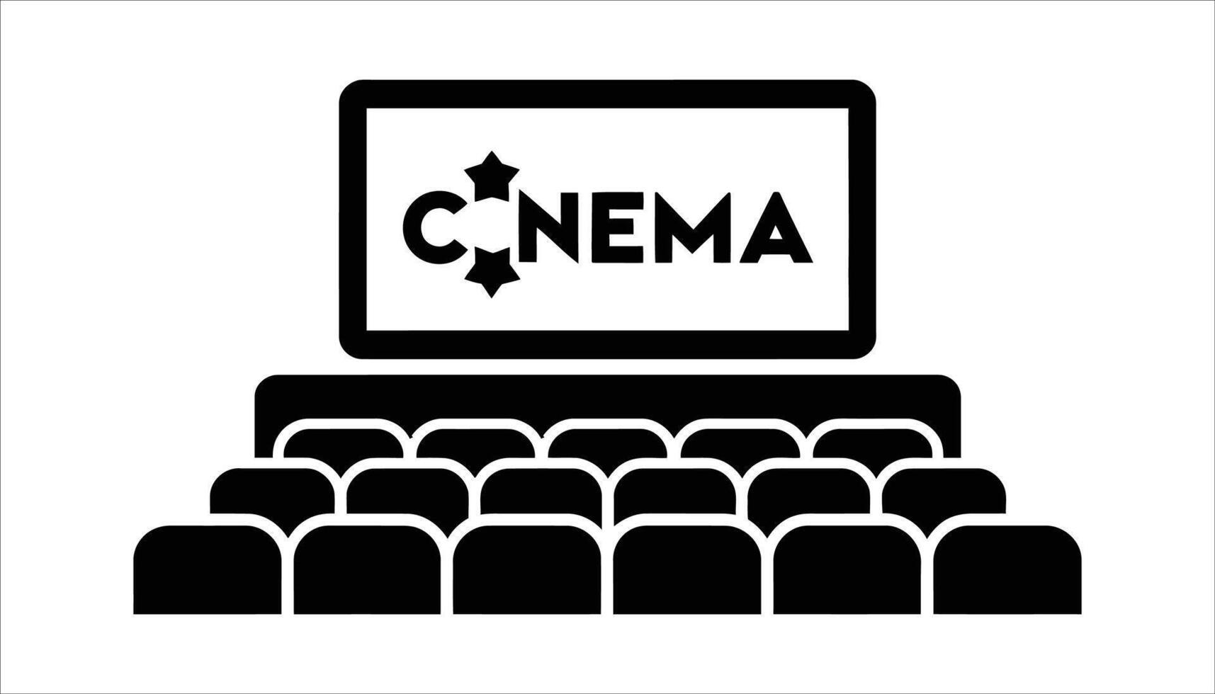 Cinema Theater Seats and Screen. vector