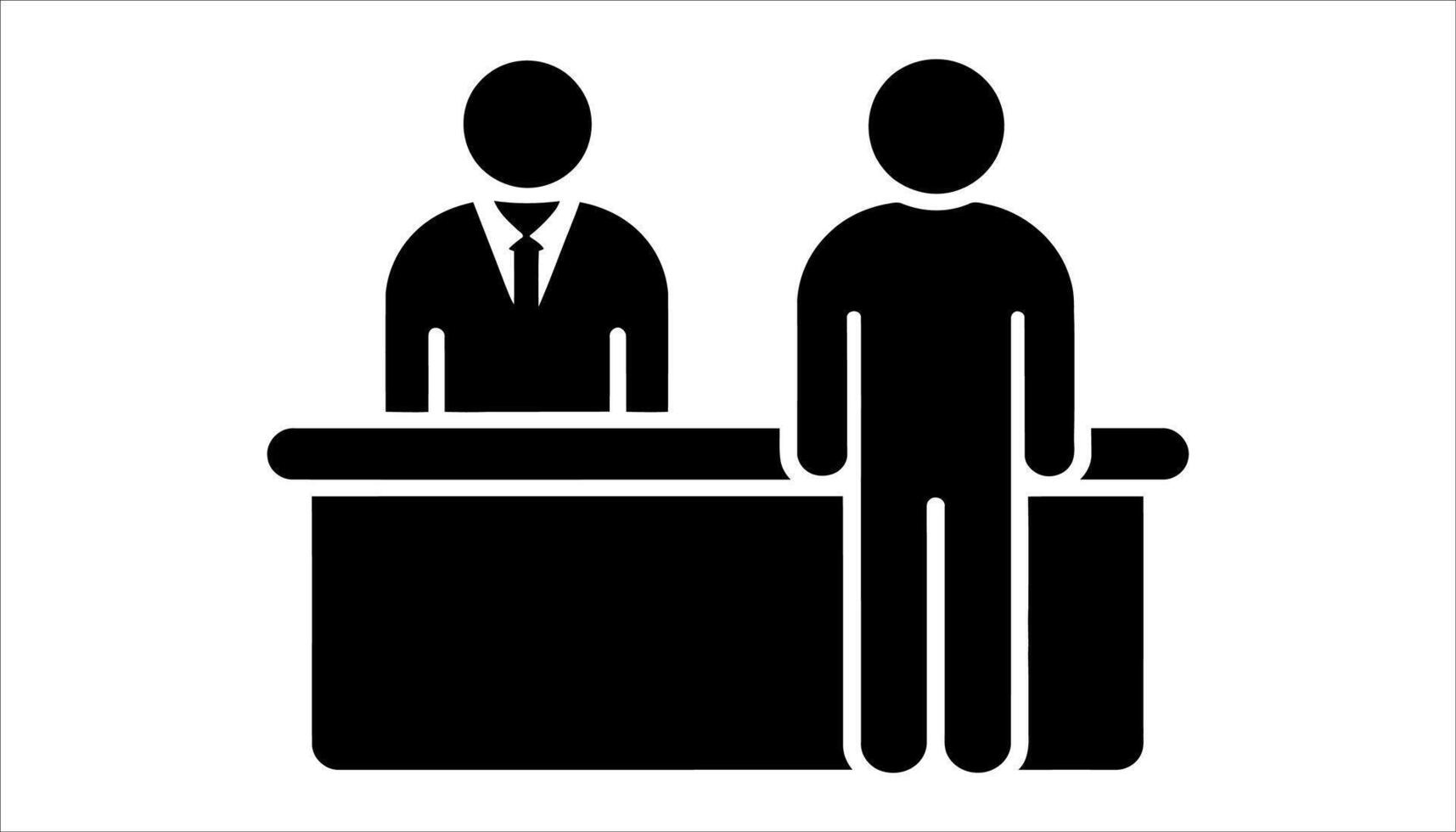 Hotel Reception Icon. Check-in and Front Desk Service . vector