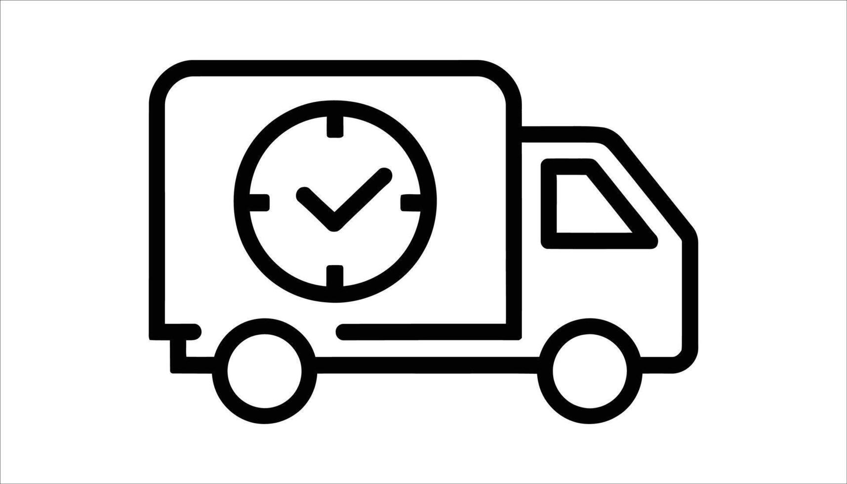 Delivery Truck with Time Management Icon vector