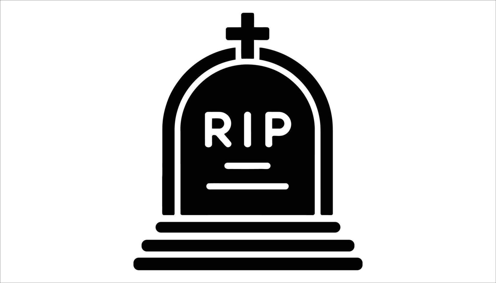 RIP Memorial Grave Icon. vector