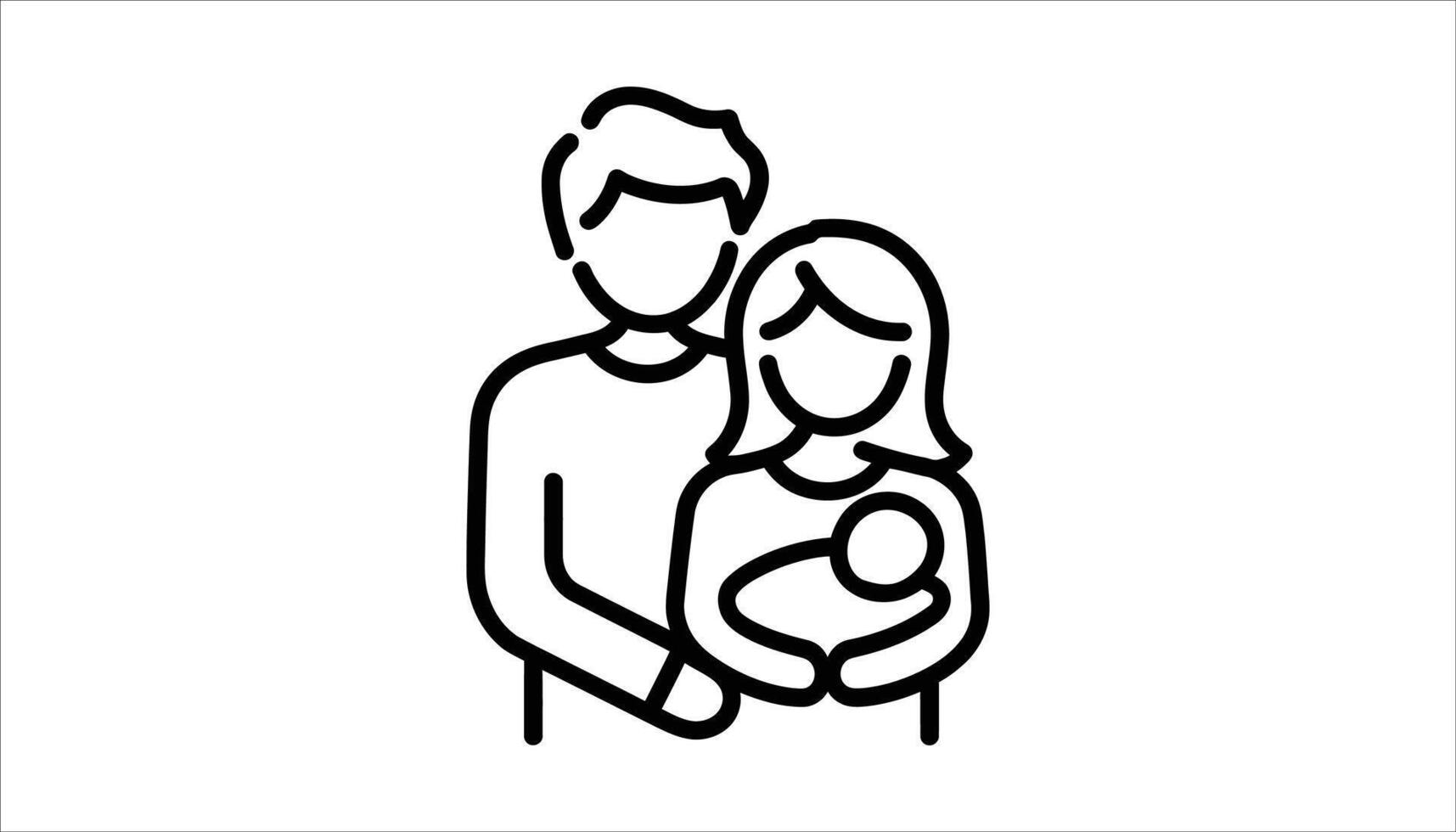 Family with Newborn Baby Illustration vector