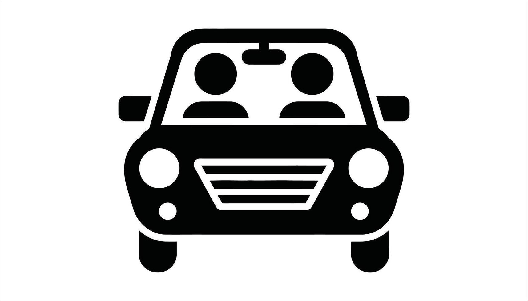 Car Ride with Two Passengers. vector
