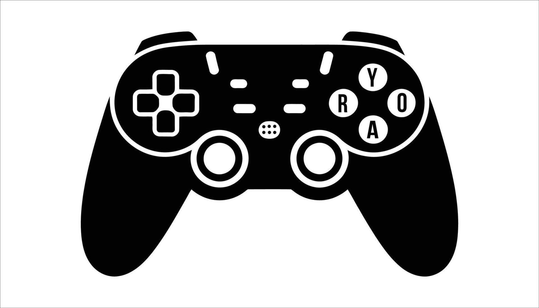 Gaming Controller. Black and White Gamepad Icon vector
