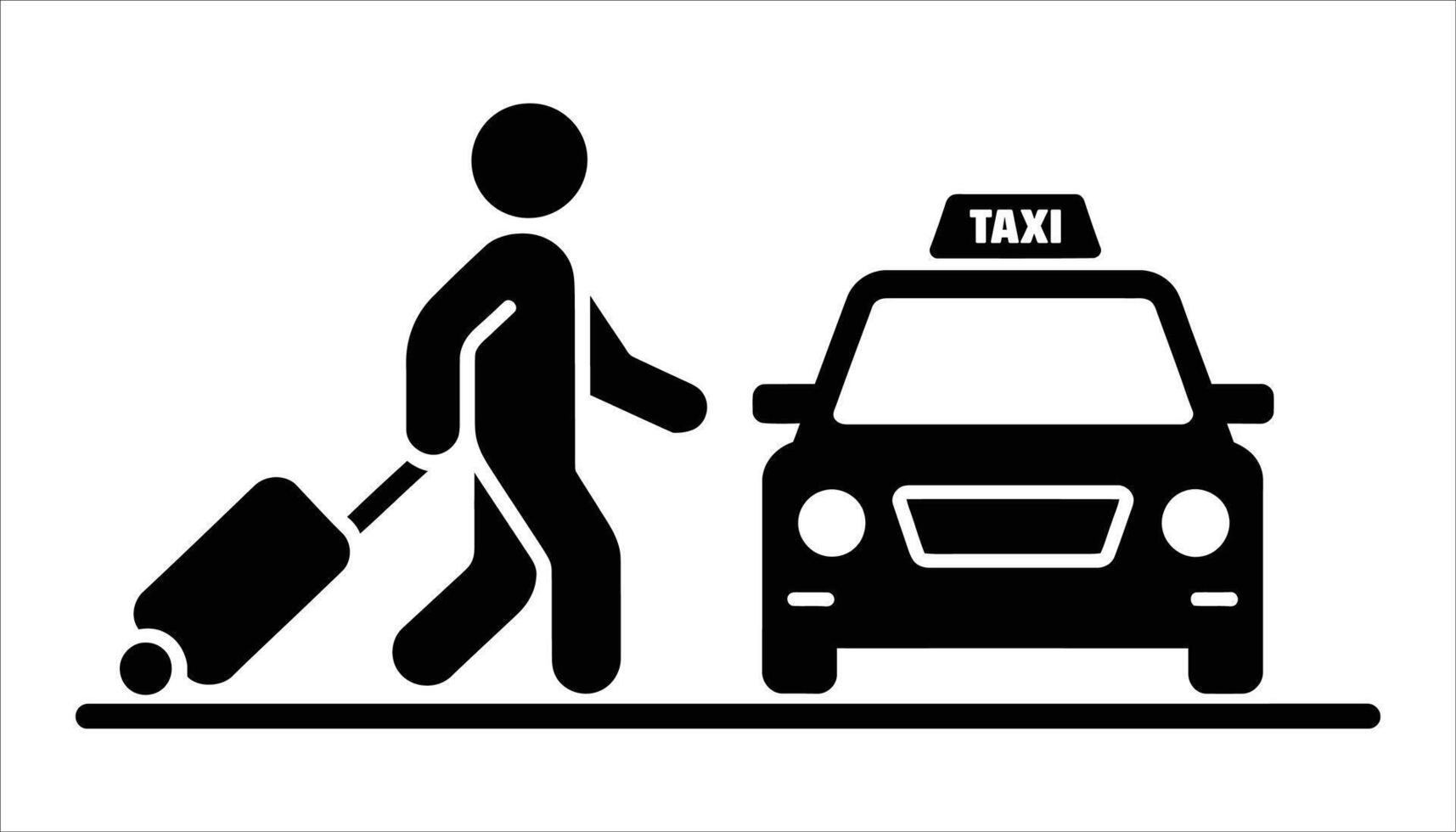 Taxi Pickup with Luggage Icon. vector