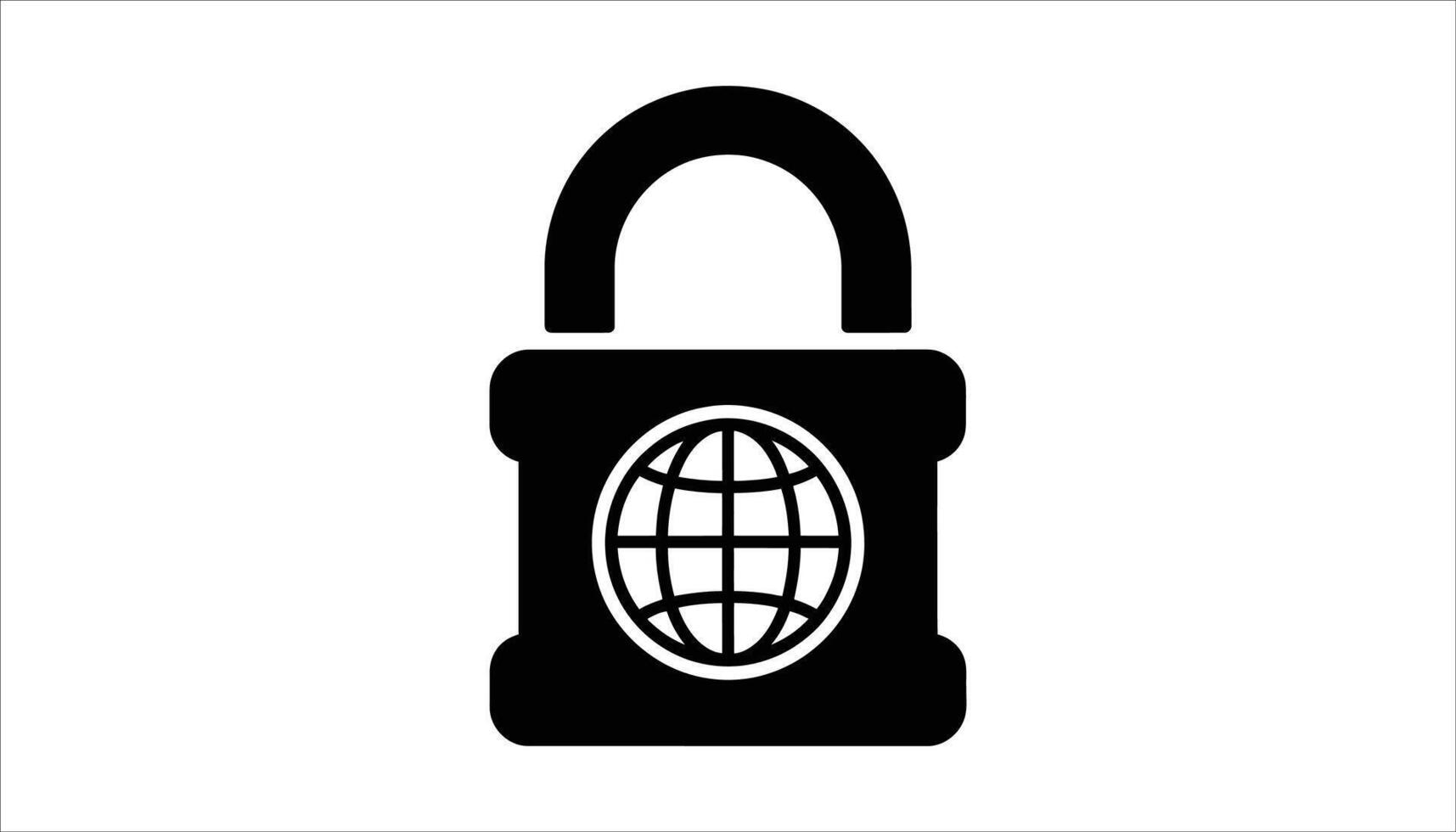 Secure Internet Icon. Global Lock and World Security Concept vector