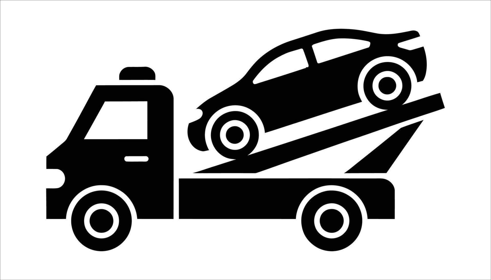 Tow Truck Loading Car. vector