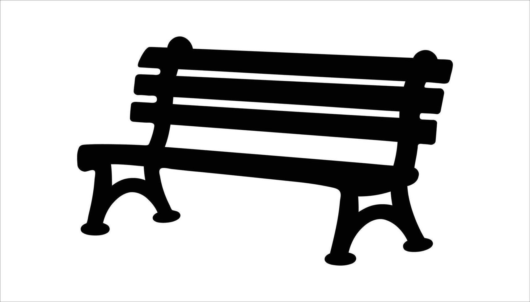 Park Bench Silhouette. Outdoor Seating Icon. vector