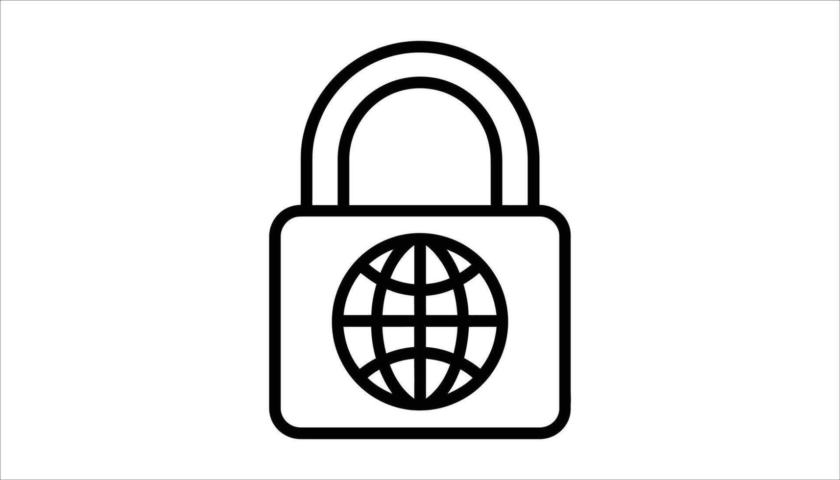 Cybersecurity Icon. World Globe Inside Lock for Data Protection vector