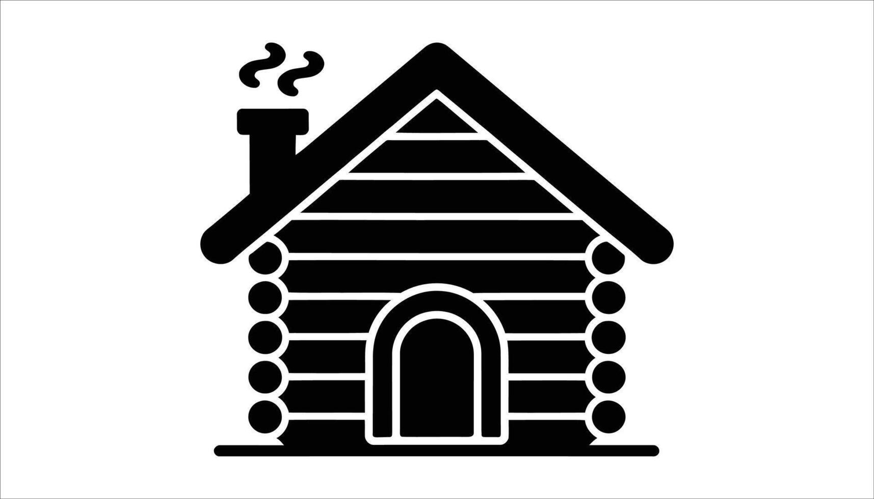 Log Cabin Silhouette. Wooden House Icon. Rustic Home Illustration vector
