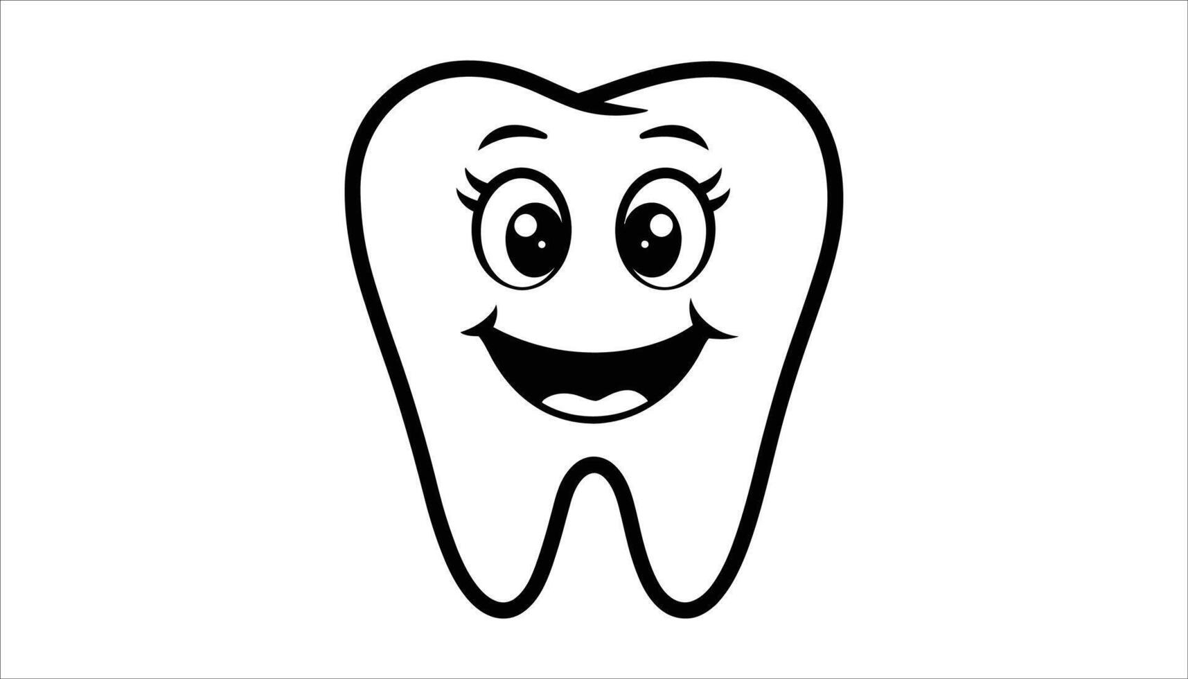 Cute Cartoon Tooth with Smiling Face for Dental Care. vector