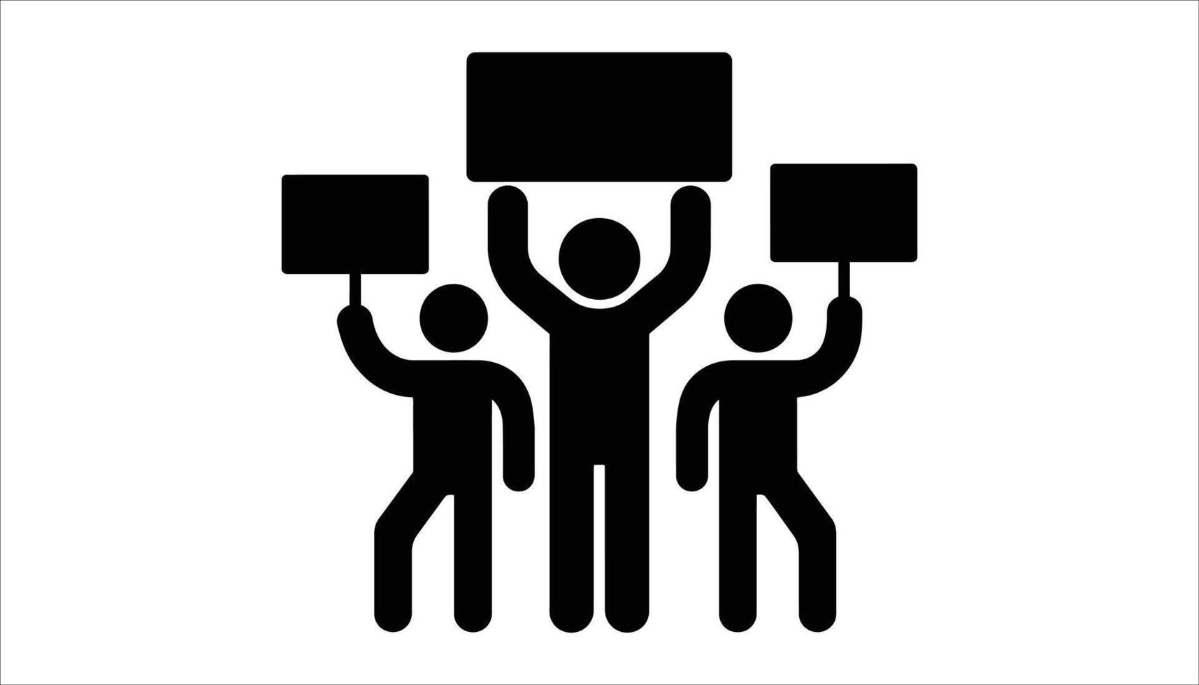 Protest Icon. People Holding Signs for Social Movement vector