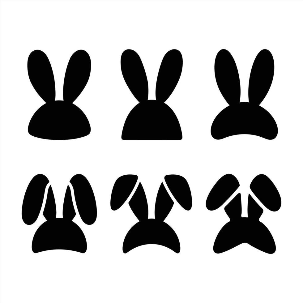 Bunny Ears Silhouette icon Set vector