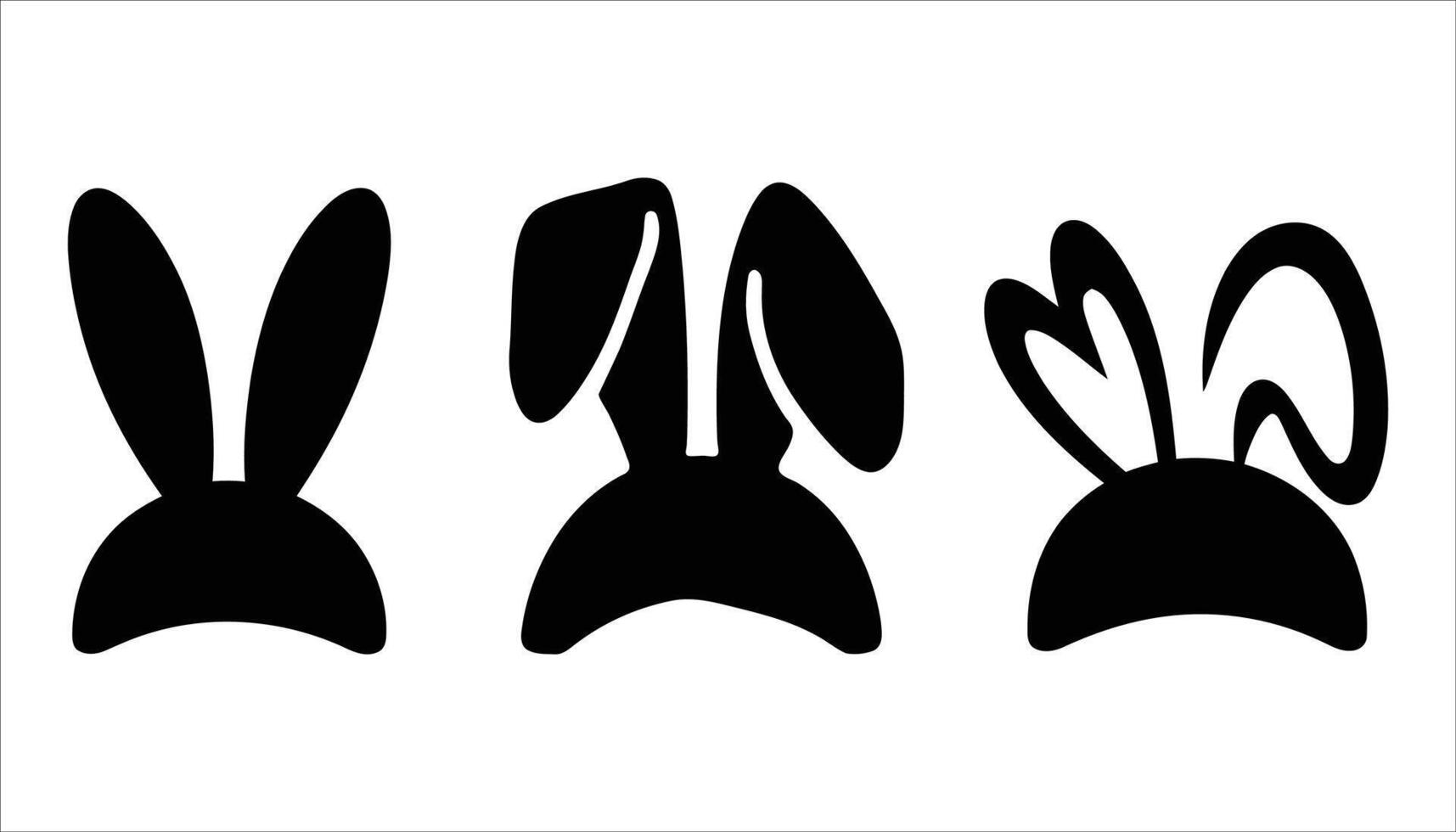 Cute Rabbit Ears Icon Collection vector