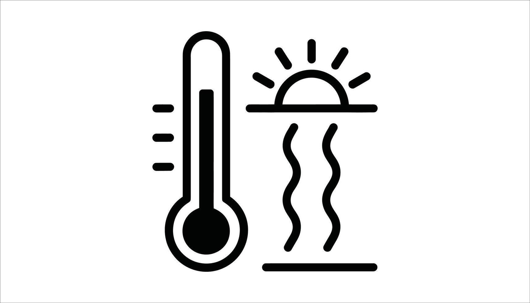 Thermometer and Sun Heat Icon vector