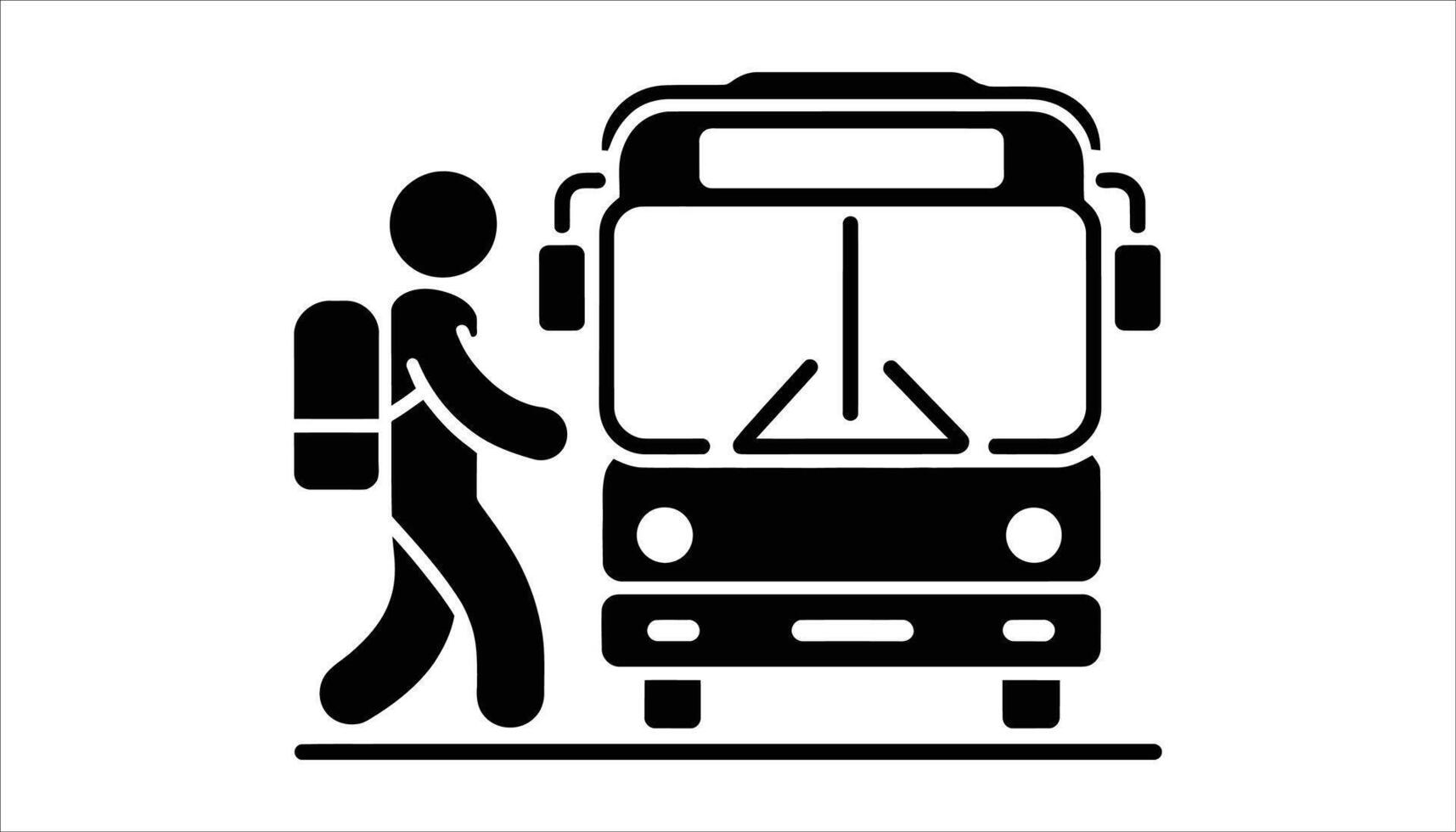 Student Walking to School Bus. vector