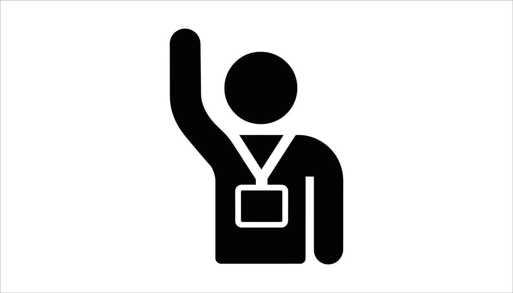Award Icon. Person with Medal and Raised Hand for Achievement. vector