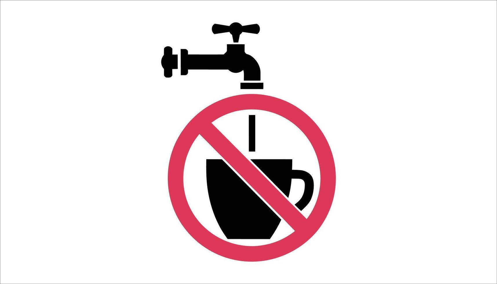 No Drinking Water Faucet Symbol. vector
