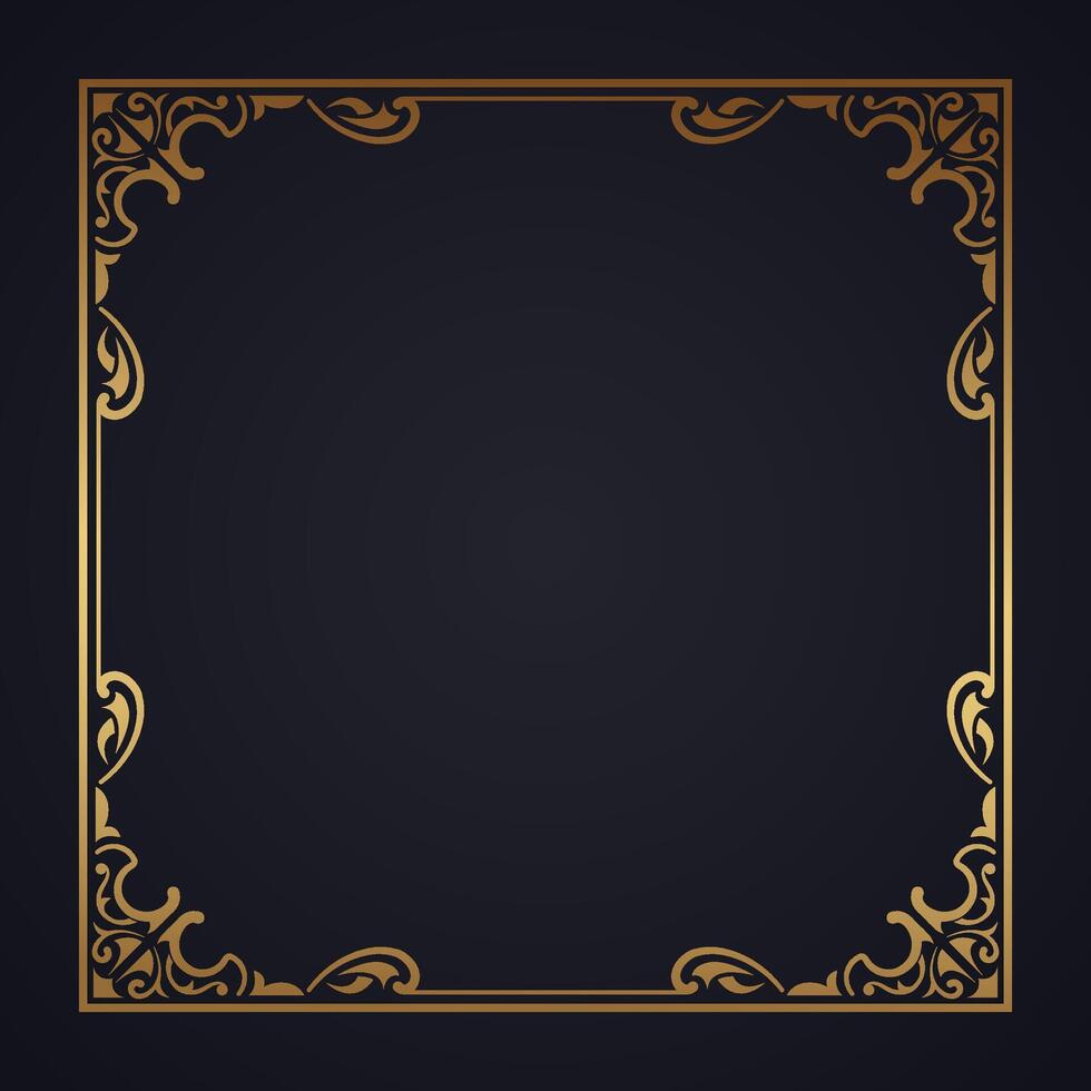 Vintage frame gold ornament vector