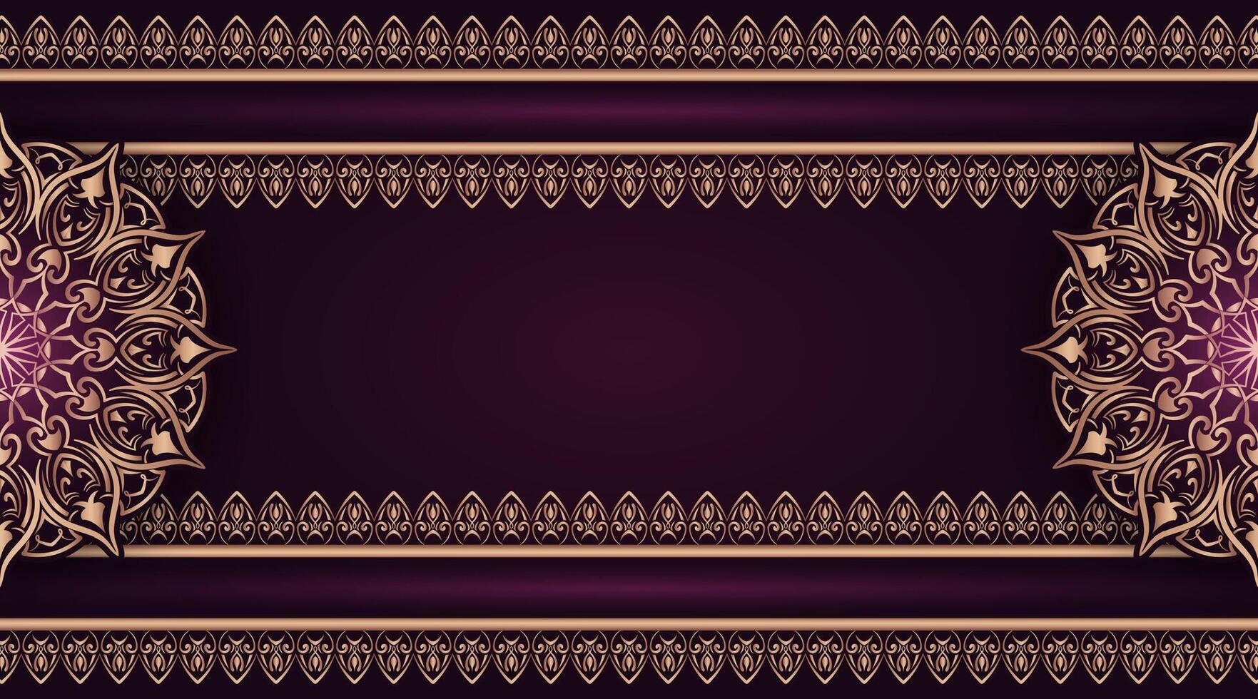 Luxury purple background with mandala ornament vector
