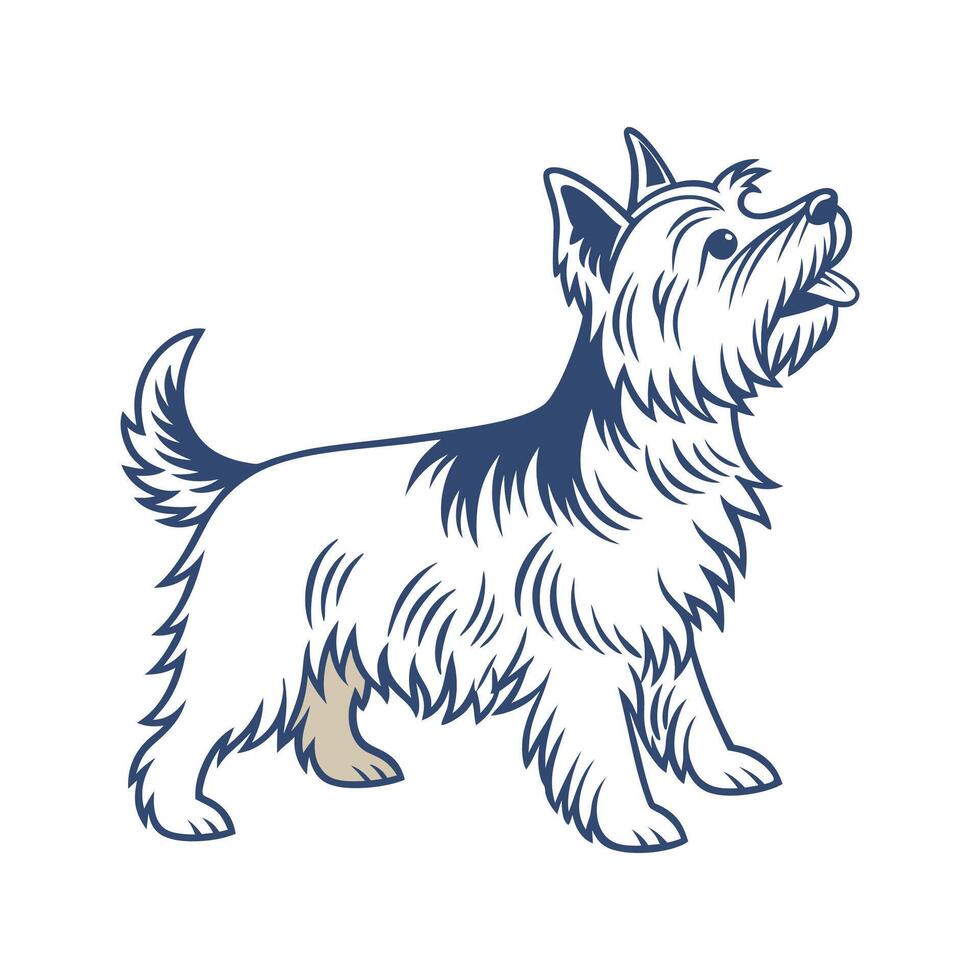 Yorkshire Terrier in Playful Pose vector