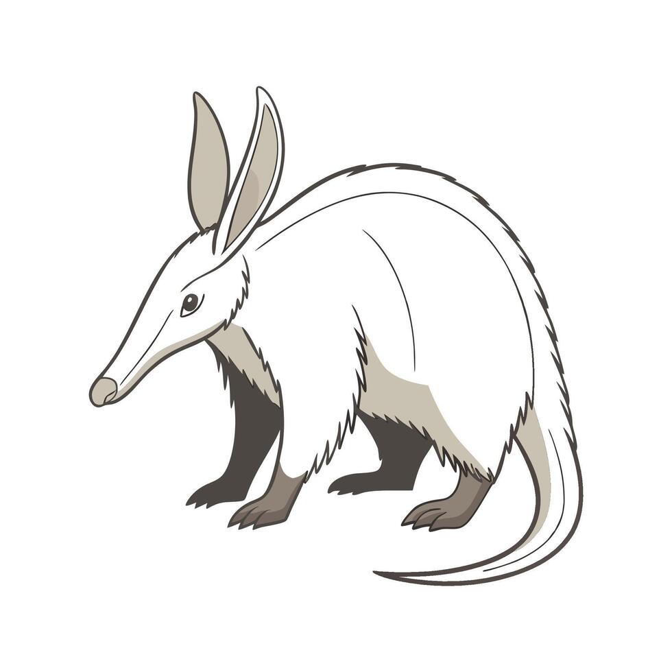 Charming Aardvark Illustration on White vector