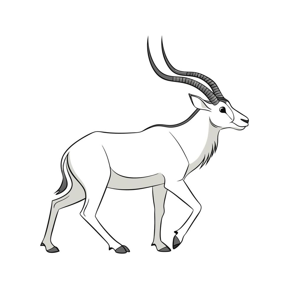 Stylish Addax Illustration on White Background vector