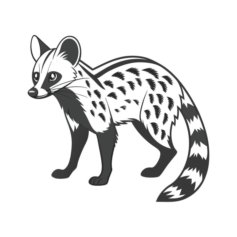Charming African Civet Design. vector