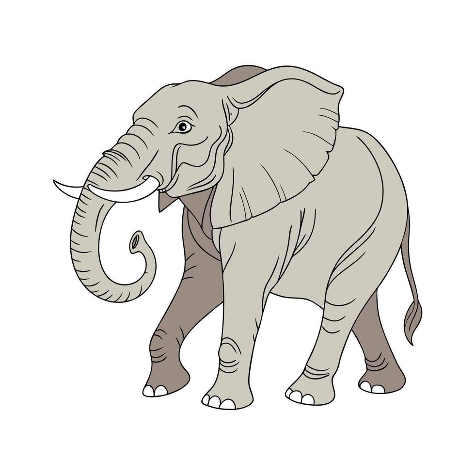 Majestic African Elephant on White Background vector