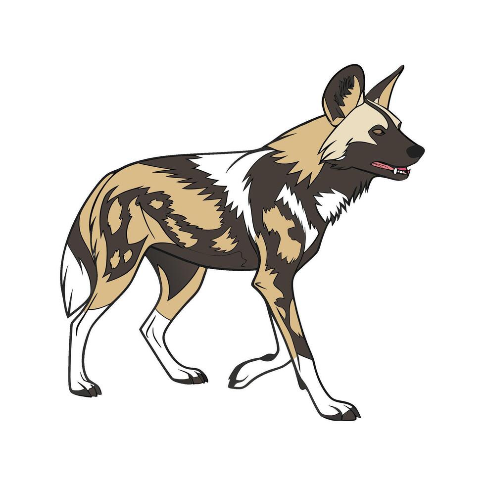Charming African Wild Dog Design vector