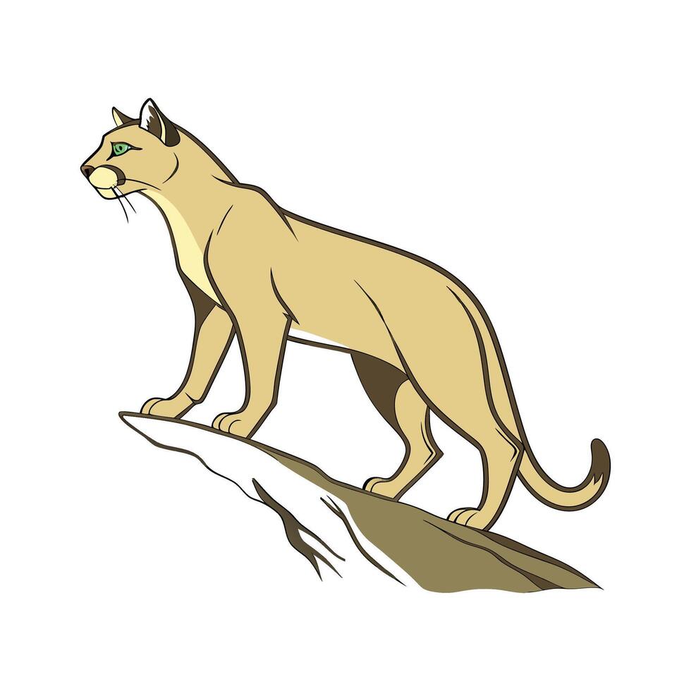 Elegant African Golden Cat on White Background vector